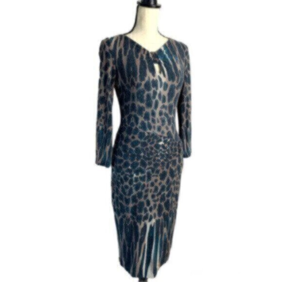 Cache Cheetah Print Fitted Midi Dress - Picture 5 of 15